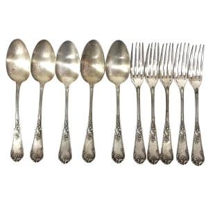 Art Nouveau Silver-Plated Cutlery Set, Delrieu, France