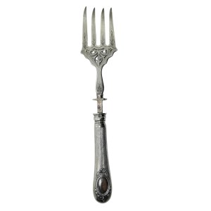 Silver-plated eclectic serving fork