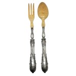 Set of silver serving cutlery, France, 19th century