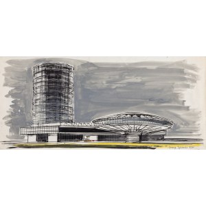 Henryk Dąbrowski (1927, Warsaw – 2006, Warsaw), Architectural Vision II – Spodek, 1970