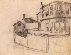 Bolesław Cybis (1895 Folwark Massandra na Krymie - 1957 Trenton (New Jersey, USA)), Dom za murem, 1930
