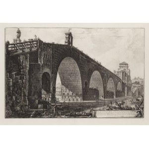 Giovanni Battista Piranesi (1720 Mogliano Veneto - 1778 Roma), Ponte Molle dalla serie Vedute di Roma, 1762