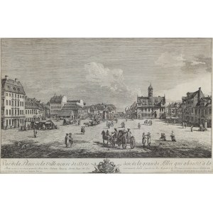 Bernardo Bellotto (1721–1780), „Blick auf den Marktplatz der Neustadt in Dresden“, 1750