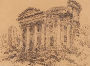 Tadeusz Cieślewski (ojciec) (1870 Warszawa - 1956 Warszawa), Ruiny kościoła św. Aleksandra w Warszawie