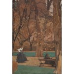 Stanisław Czajkowski (1878, Warsaw – 1954, Sandomierz), The Planty Park in Kraków with a View of Wawel, 1941