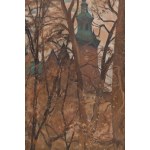 Stanisław Czajkowski (1878, Warsaw – 1954, Sandomierz), The Planty Park in Kraków with a View of Wawel, 1941