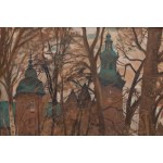 Stanisław Czajkowski (1878, Warsaw – 1954, Sandomierz), The Planty Park in Kraków with a View of Wawel, 1941