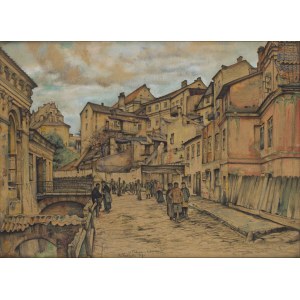 Marian Trzebiński (1871, Gąsin – 1942, Warsaw), On Podwale Street in Lublin (Podwale Street in Lublin), 1918