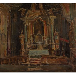 Tadeusz Cybulski (1878 Kraków - 1954 Kraków), Wnętrze kościoła w Rabce