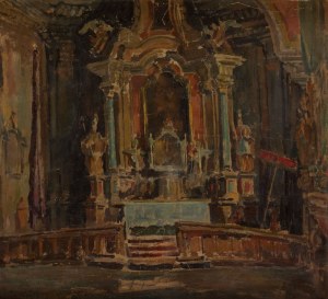 Tadeusz Cybulski (1878 Kraków - 1954 Kraków), Wnętrze kościoła w Rabce