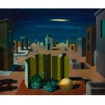 Jerzy (Georges) Spiro (1909 Warszawa - 1994 Nicea), Pejzaż architektoniczny z karczochami i cytrynami, 1952