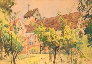 Tadeusz Nartowski (1892 Zręby k. Łomży - 1971 Szczecin), Widok na kościół w Szczecinie