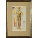 Jan Kaczmarkiewicz (1904, Rawicz – 1989), Nude Man Against a Colonnade