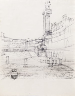 Henryk Dąbrowski (1927 Warszawa - 2006 Warszawa), Siena - Palazzo Pubblico, 1963