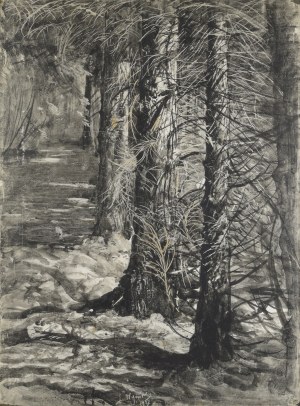 Leon WYCZÓŁKOWSKI (1852-1936), Wnętrze lasu, 1907