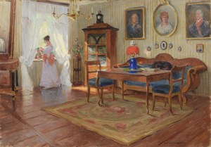 Bronisława RYCHTER-JANOWSKA (1868-1953), Kobieta przy oknie w saloniku