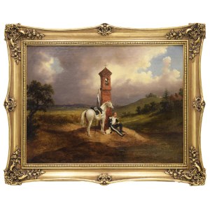 Adam MALINOWSKI (1829-1892), Odpoczynek ułana przed kapliczką