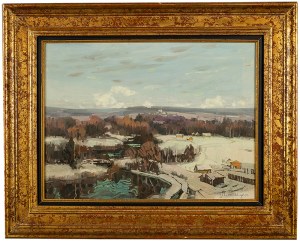 Basile Poustochkine (1893 Moskwa – 1973 Neuilly sur Seine), Pejzaż zimowy