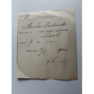 KWIT EGZAMIN WSTĘPNY LWÓW 1900 R