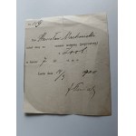 ENTRANCE EXAM RECEIPT, LVIV, 1900