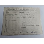 RECEIPT FOR POLICY L, KRAKÓW MUTUAL INSURANCE COMPANY 1912