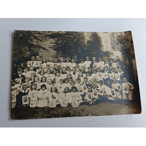 PHOTO: LUBLIN, CHILDREN'S FIRST HOLY COMMUNION, 1927, TORN AT THE TOP
