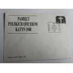 1990 COMMEMORATIVE ISSUE IN MEMORY OF THE POLISH OFFICERS OF KATYN — STAMP AND POSTMARK