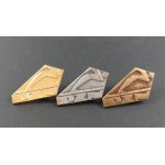 Badge. PZN. Second Polish Republic? Set of 3 badges—ski jumping (?)—gold, silver, bronze