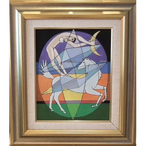 Czesław Tumielewicz (geb. 1949), Komposition mit Mond, Pferd und Mädchen
