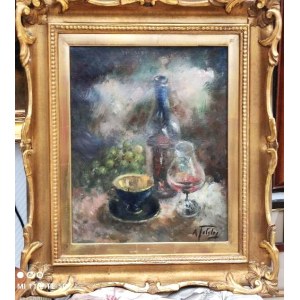 Alexander Tolstoy (1895–1969), Still Life with Wine