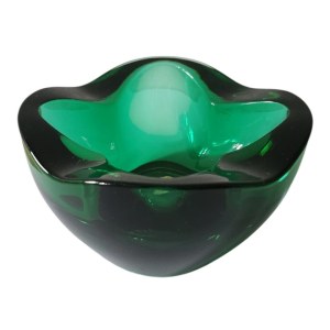 Designed by Rudolf Jurnikl, Green Popileniczka, Bohemia Glass