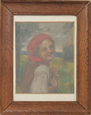 Kasper Żelechowski (1863-1942), Portret wiejskiej dziewczyny