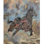 Jerzy KOSSAK (1886–1955), A Startled Horse—A Scene from the Battle (1942)