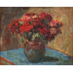 Teodor GROTT (1884–1972), Flowers on a Blue Tablecloth (1956)