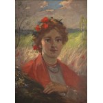 Autor nieznany, Dziewczyna w kwietnym wianku