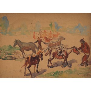Fryderyk PAUTSCH (1877–1950), Horse Market