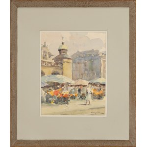 Henryk SAJDAK (1905–1995), Flower Sellers in Kraków's Main Square