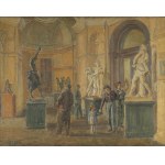 Leszek SANOJCA (1925–?), At the National Museum in Kraków—Interior of the Cloth Hall