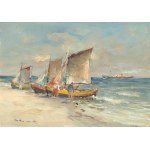 Eugeniusz DZIERZENCKI (1905–1990), "Fishing Boats on the Beach"