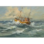 Eugeniusz DZIERZENCKI (1905–1990), "A Ship on a Stormy Sea"