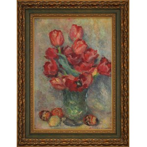 Stanisław DĄBROWSKI (1882–1973), Still Life with a Bouquet of Tulips
