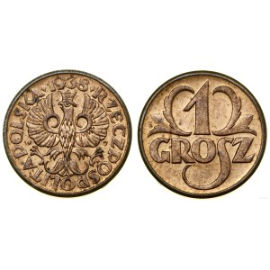 Poland, 1 grosz, 1938, Warsaw