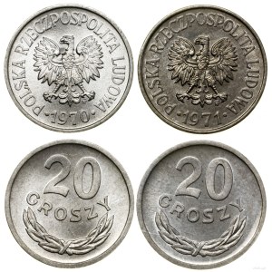Polen, Set: 2 x 20 Groszy, 1970, 1971, Warschau
