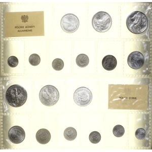 Polska, zestaw Polskie monety aluminiowe, 1949-1976, Warszawa
