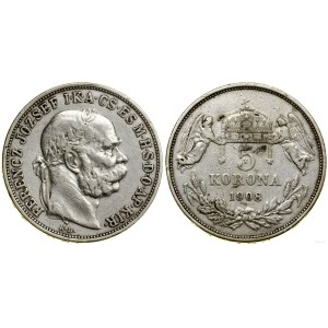 Hongrie, 5 couronnes, 1908 KB, Kremnica