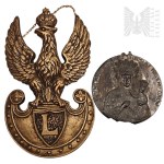 Two Medals — The Divine Mask “Queen of the Polish Crown, Bless Your People,” and the Eagle of the Legions in a Crown