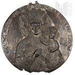 Two Medals — The Divine Mask “Queen of the Polish Crown, Bless Your People,” and the Eagle of the Legions in a Crown