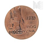 Jerzy Popiełuszko Commemorative Medal: “Overcome Evil with Good,” 1984, “God and Fatherland”