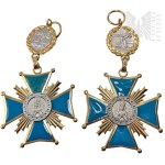 Two Religious Medals, a Cross, the Virgin Mary, the Skępe Shrine