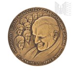 IIIRP - Commemorative Medal for the 6th World Youth Day, Częstochowa-Jasna Góra, August 14–15, 1991, “You Have Received the Spirit of Adoption as Sons,” Rome, John Paul II